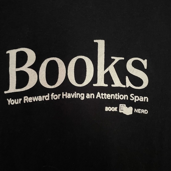 Gildan Tops - Books: Your Reward for Having an Attention Span Black Short Sleeved T Shirt